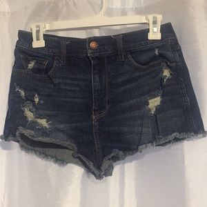 High rise denim shorts